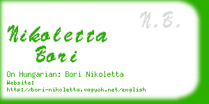 nikoletta bori business card